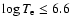 $\log T_{\rm e} \leq 6.6$