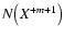 $N{\left({X^{+m+1}}\right)}$