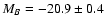 $M_B=-20.9\pm0.4$