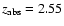 $z{_{\rm abs}}=2.55$