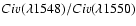$C {\sc iv}(\lambda1548)/C {\sc iv}(\lambda1550)$