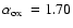 $\mbox{$\alpha_{\rm ox}$ }=1.70$