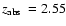 $\mbox{$z_{\rm abs}$ }= 2.55$