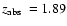 $\mbox{$z_{\rm abs}$ }= 1.89$