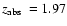 $\mbox{$z_{\rm abs}$ }= 1.97$