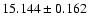 $15.144\pm0.162$