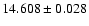 $14.608\pm0.028$