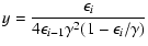 $\displaystyle y = {\epsilon_i\over4\epsilon_{i-1}\gamma^2(1-\epsilon_i/\gamma)}$