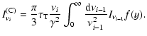 $\displaystyle %
I_{\nu_i}^{\rm (C)}=
{\pi\over3}\tau_{\rm T}{\nu_i\over\gamma^2}\int_0^\infty {{\rm d}\nu_{i-1}\over\nu_{i-1}^2}I_{\nu_{i-1}}f(y).$