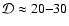 ${\cal D}\approx20{-}30$