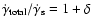 $\dot{\gamma}_{\rm total}/\dot{\gamma}_{\rm s}= 1+\delta$