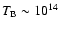 $T_{\rm B}\sim10^{14}$
