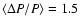 $\langle\Delta P/P \rangle=1.5$