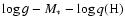 $\log{g}-M_{\ast}-\log{q(\rm H)}$