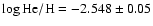 $\log{\rm He/H}=-2.548 \pm 0.05$
