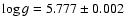 $\log{g}=5.777 \pm 0.002$