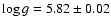 $\log{g} = 5.82 \pm 0.02$