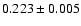 $0.223\pm0.005$