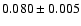$0.080\pm0.005$