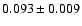 $0.093\pm 0.009$
