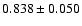 $0.838\pm 0.050$