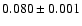 $0.080\pm 0.001$