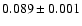 $0.089\pm 0.001$