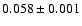 $0.058\pm 0.001$