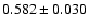 $0.582\pm 0.030$