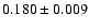 $0.180\pm 0.009$