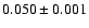 $0.050\pm 0.001$