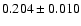 $0.204\pm 0.010$
