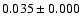 $0.035\pm 0.000$