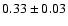 $0.33\pm 0.03$