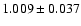 $1.009\pm 0.037$