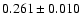 $0.261\pm 0.010$
