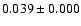 $0.039\pm 0.000$