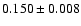 $0.150\pm 0.008$