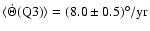 $\langle\dot{\Theta}(\rm {Q3})\rangle =(8.0\pm0.5)^{\circ}/\rm {yr}$