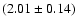 $(2.01\pm0.14)$
