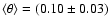 $\langle\theta\rangle=(0.10\pm0.03)$