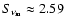 $S_{\nu_{\rm m}} \approx 2.59$