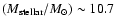 $(M_{\rm stellar}/M_\odot)\sim10.7$