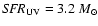 ${\it SFR}_{\rm UV}=3.2~M_\odot$