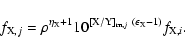 \begin{displaymath}%
f_{{\rm X},j} = \rho^{\eta_{\rm X}+1} 10^{[{\rm X/Y}]_{{\rm m},j}~(\epsilon_{\rm X}-1)}
f_{{\rm X},i}.
\end{displaymath}