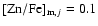 $[{\rm Zn}/{\rm Fe}]_{{\rm m},j}=0.1$