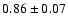 $0.86\pm0.07$