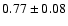 $0.77\pm0.08$