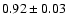 $0.92\pm0.03$