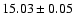 $15.03\pm0.05$